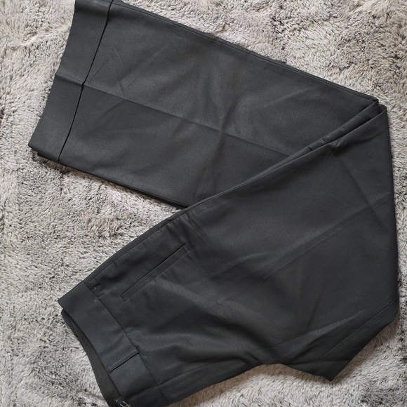 Banana Republic 718 Trouser Cuff Stretch Straight Sheen Black pants Size 14 - Picture 1 of 11